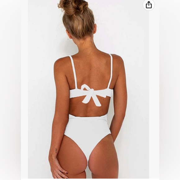 Women's Sexy Criss Cross High Waisted Cut Out One Piece Monokini Swimsuit - Picture 3 of 7